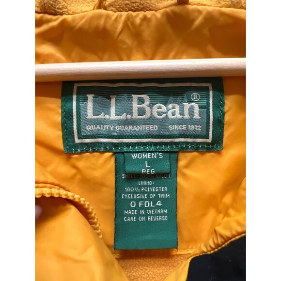 L.L. Bean Vintage 90's Yellow Softshell Hoodie Windbreaker Jacket - Picture 5 of 7